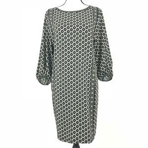 MAX STUDIO 3/4 Sleeve Geometric Print Dress